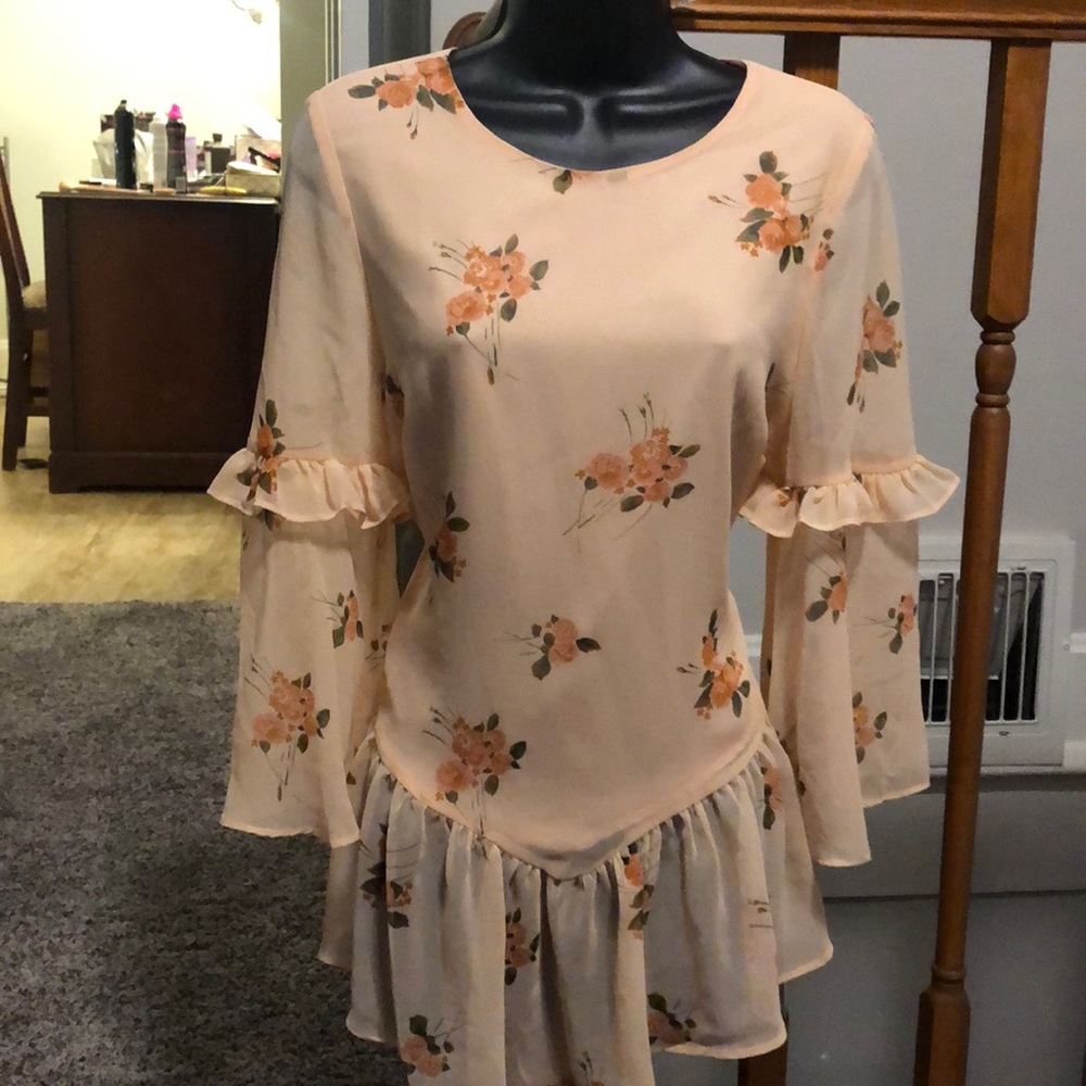 Lauren Conrad Pink Floral Top NWT